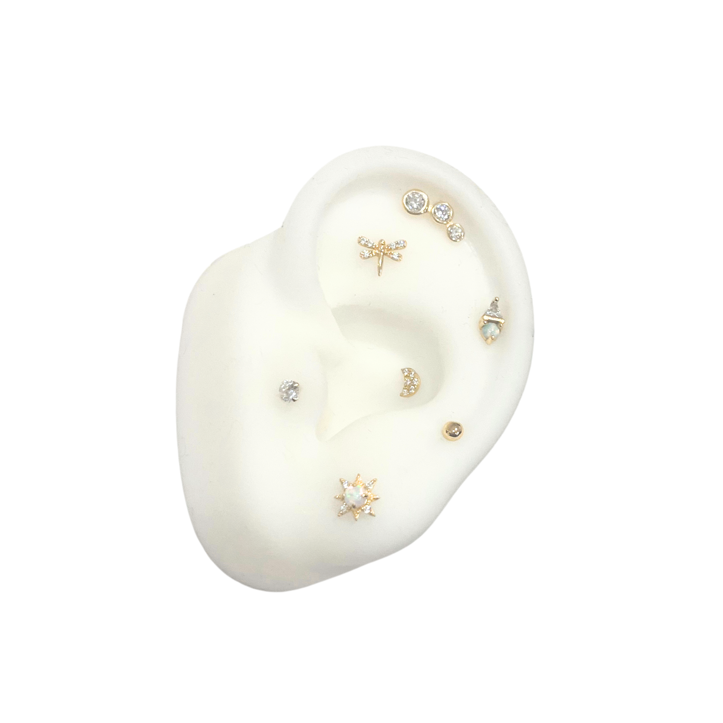 Luna Mini Circonias 14K