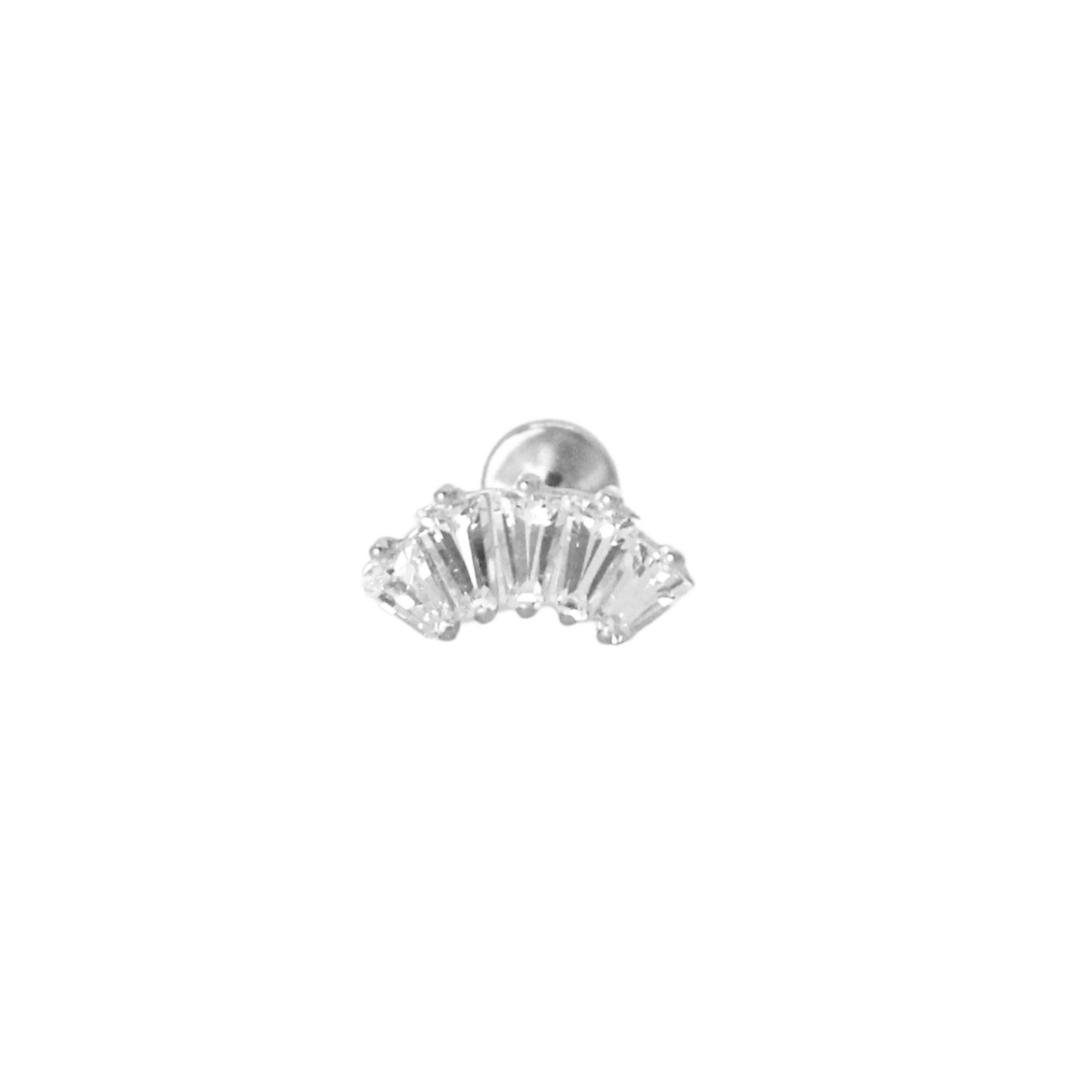 Piercing Titanio Plateado Abanico