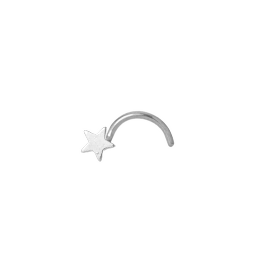 Tragus Plateado Estrella Lisa
