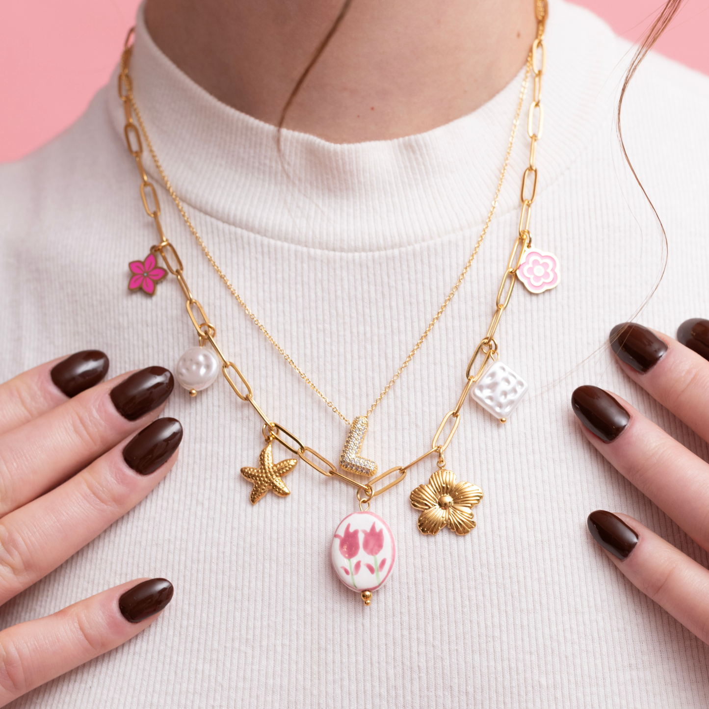 Collar marea rosa