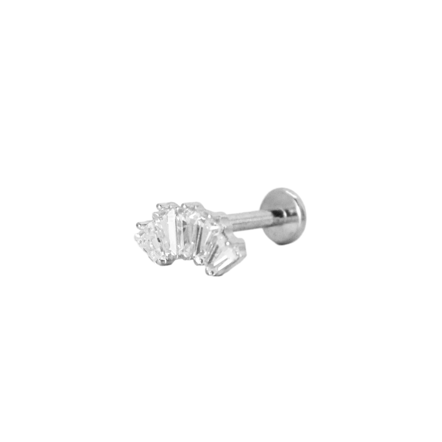 Piercing Titanio Plateado Abanico
