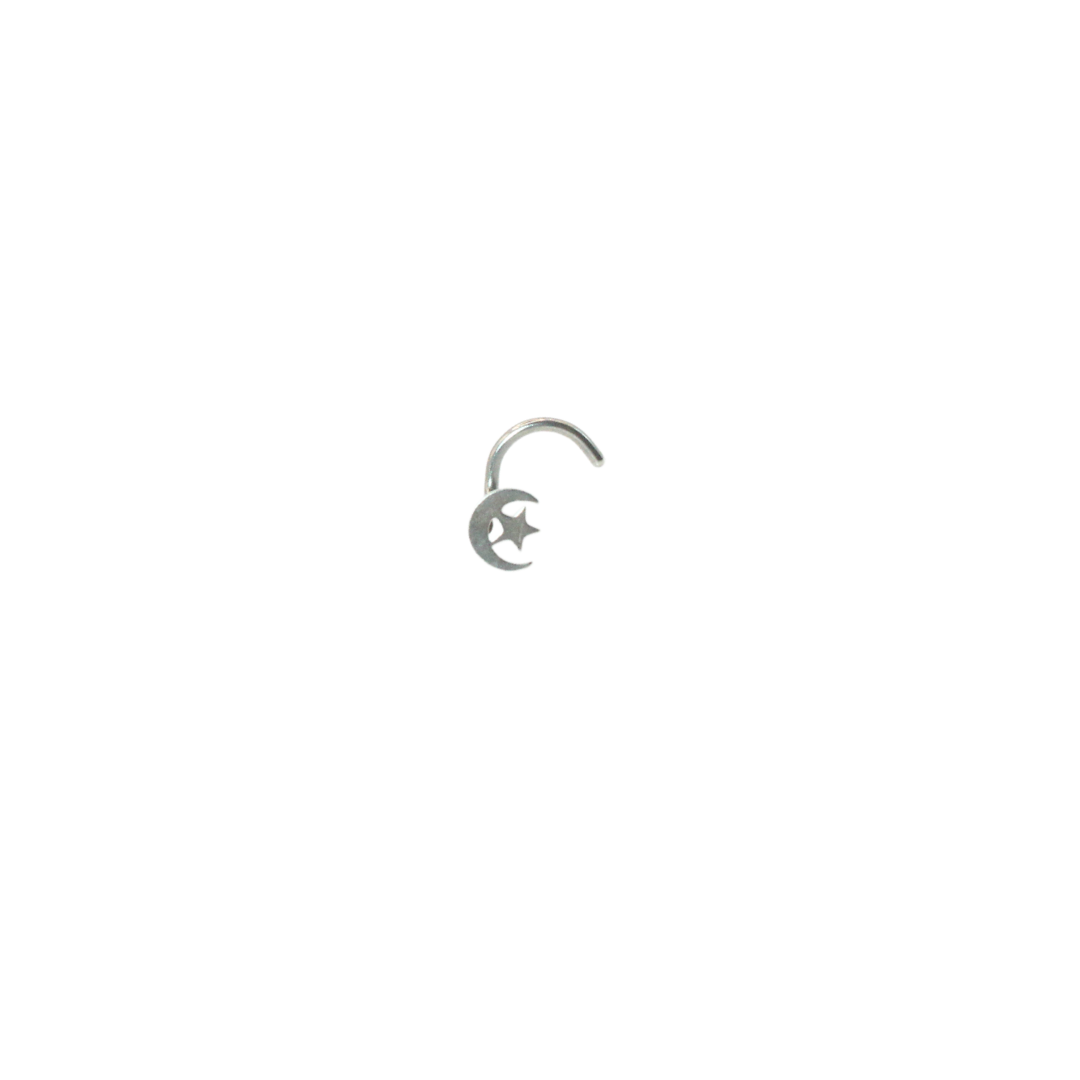 Tragus Plateado Luna y Estrella
