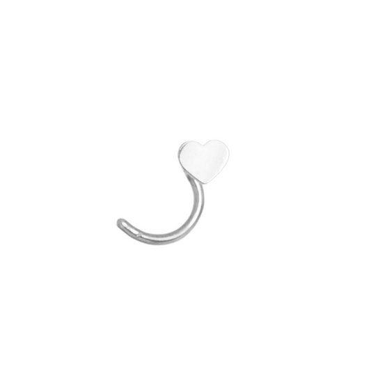Tragus Plateado Corazón Liso