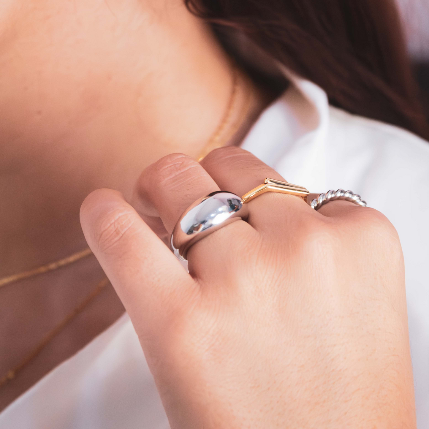 Anillo Plateado Espiral