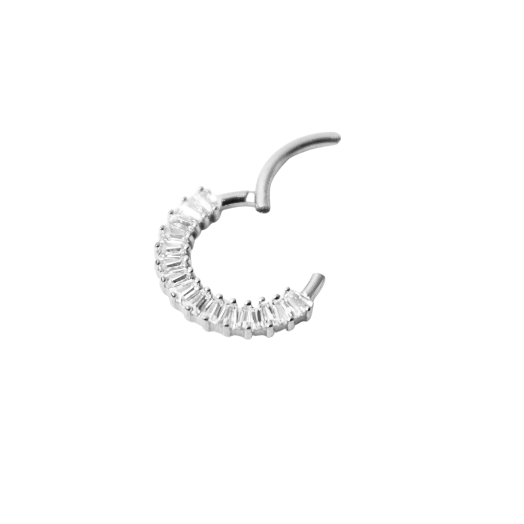 Piercing Titanio Plateado Clicker Abanico 10mm