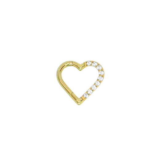 Piercing Titanio Dorado Clicker Corazón 8mm