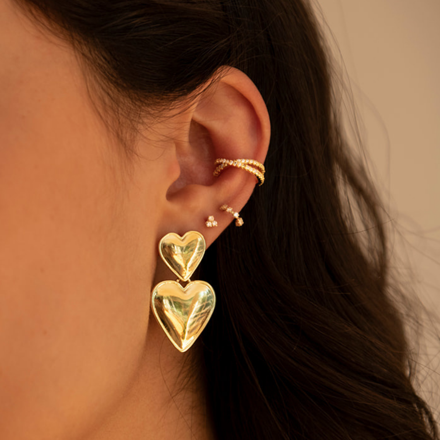 Arete Dos Corazones Par