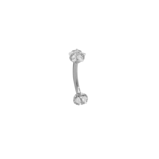 Piercing Titanio Plateado Banana Estrella