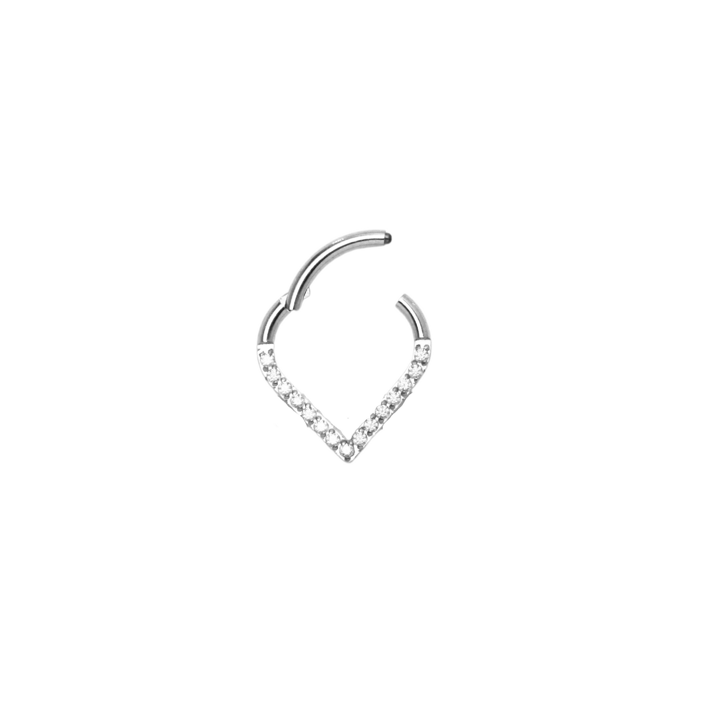Piercing Titanio Plateado Clicker Gota Circonias 10mm