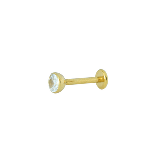 Piercing Titanio Dorado Circonia