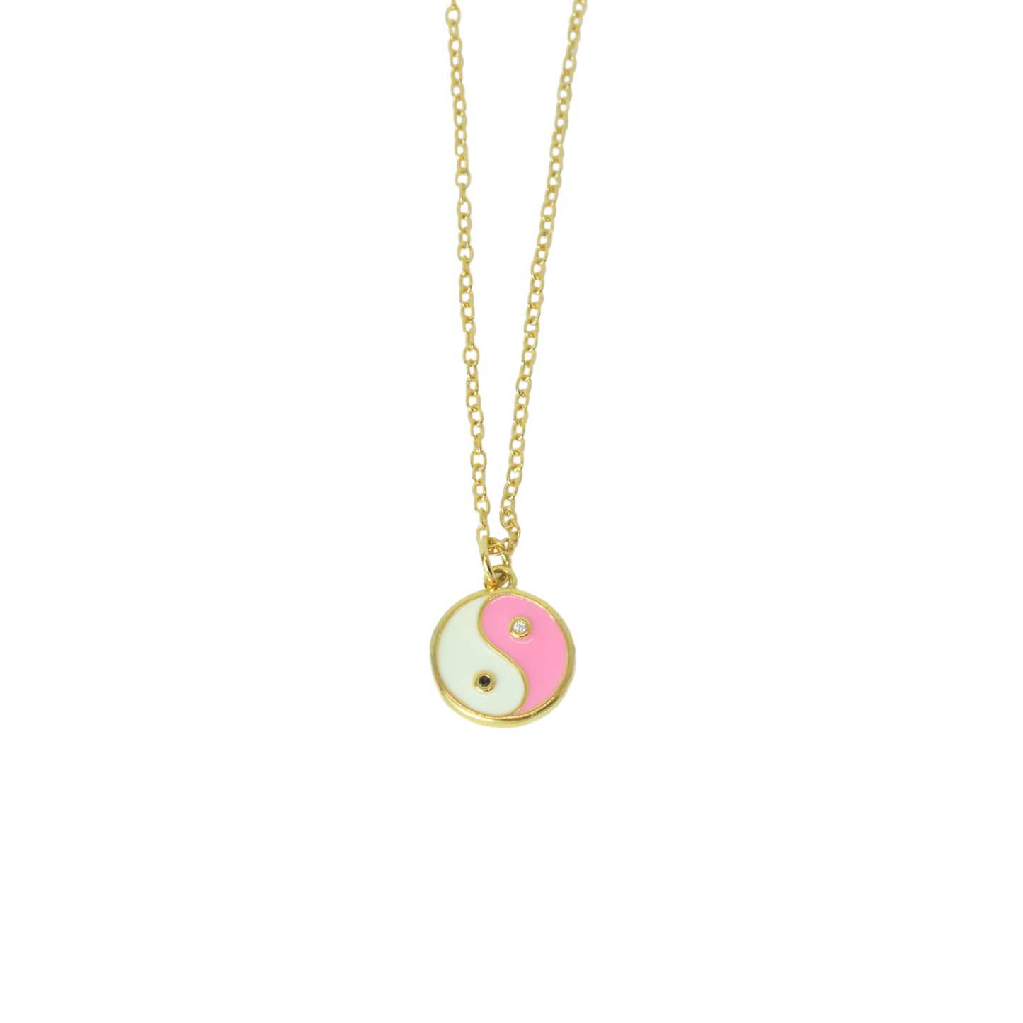 Collar Círculo Yin Yang Rosa