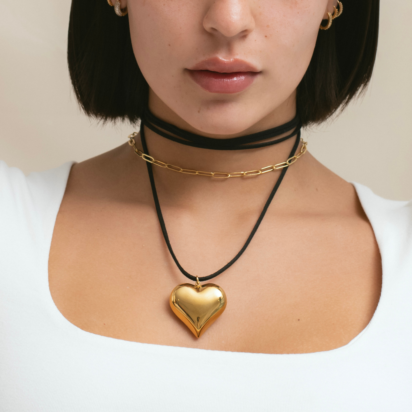 Corbatin dorado corazón