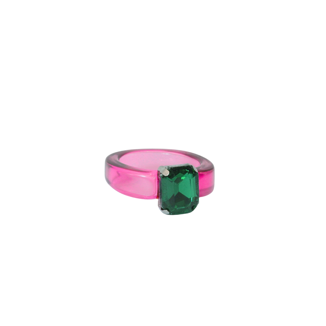 Anillo resina rosa