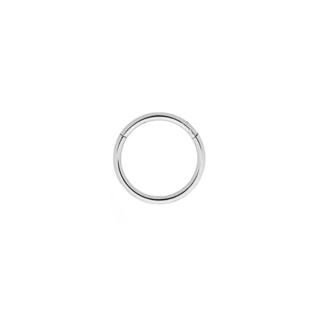 Arracada Clicker Liso Acero Plateado 12mm