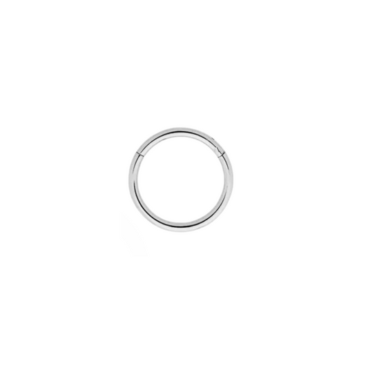 Arracada Clicker Liso Acero Plateado 12mm