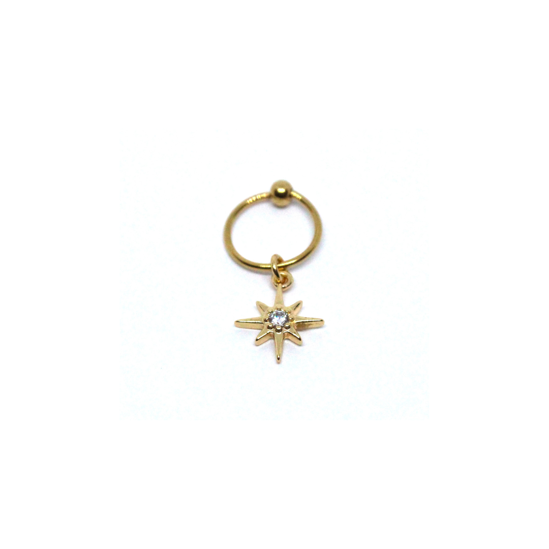 Arracada Estrella Del Viento Acero Dorado 8mm