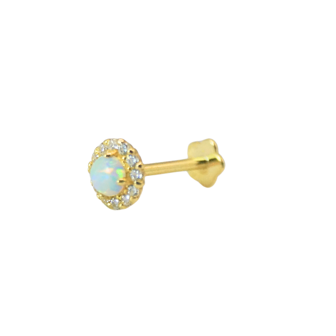 Círculo ópalo circonia 14k