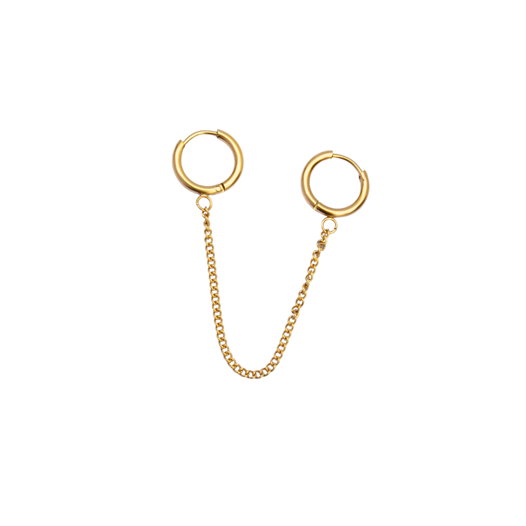 Doble hoop lisa con cadena