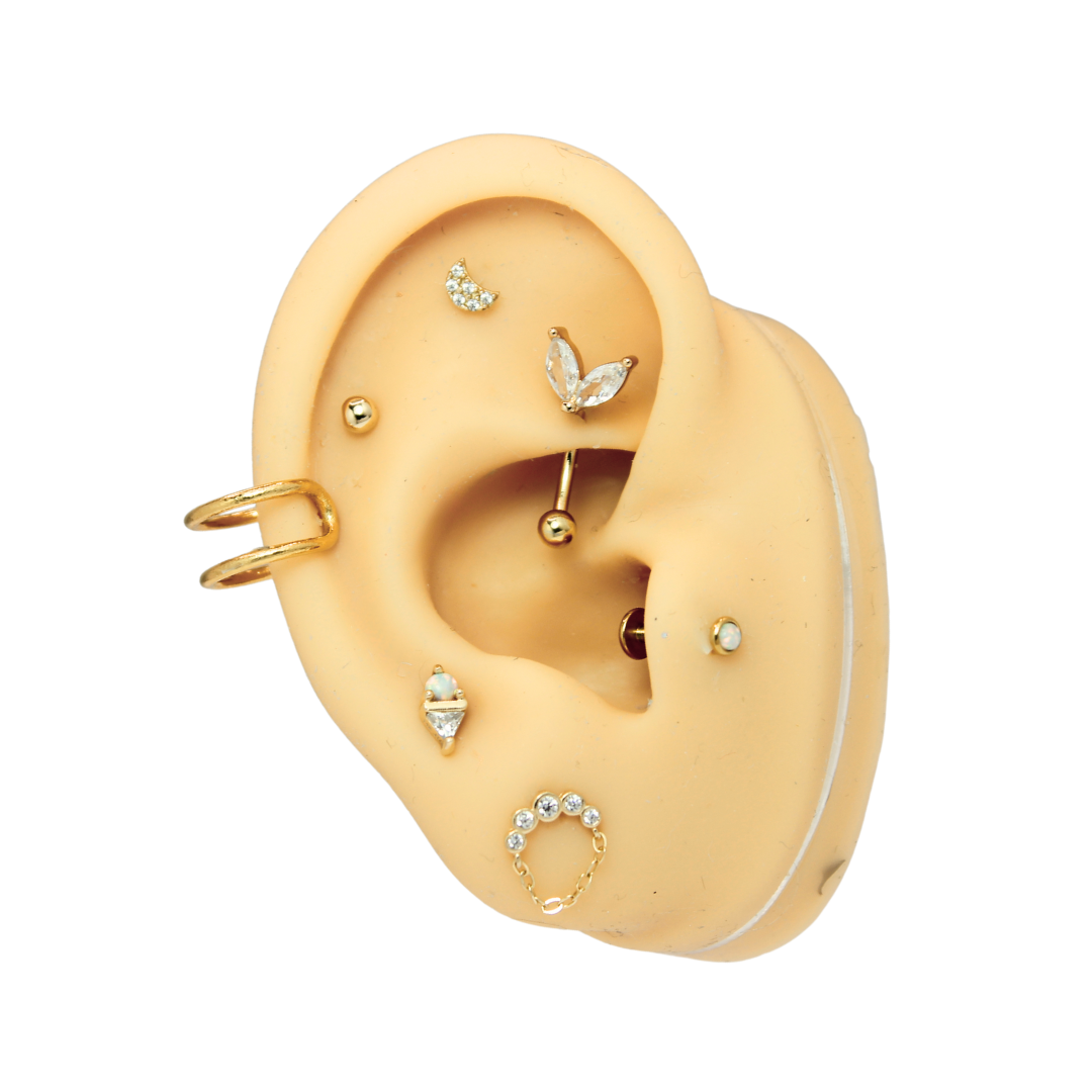 Luna Mini Circonias 14K