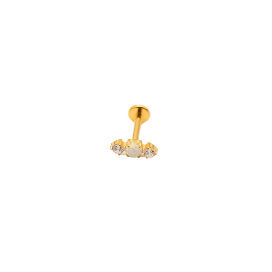 Piercing Titanio Dorado Tres Biseles
