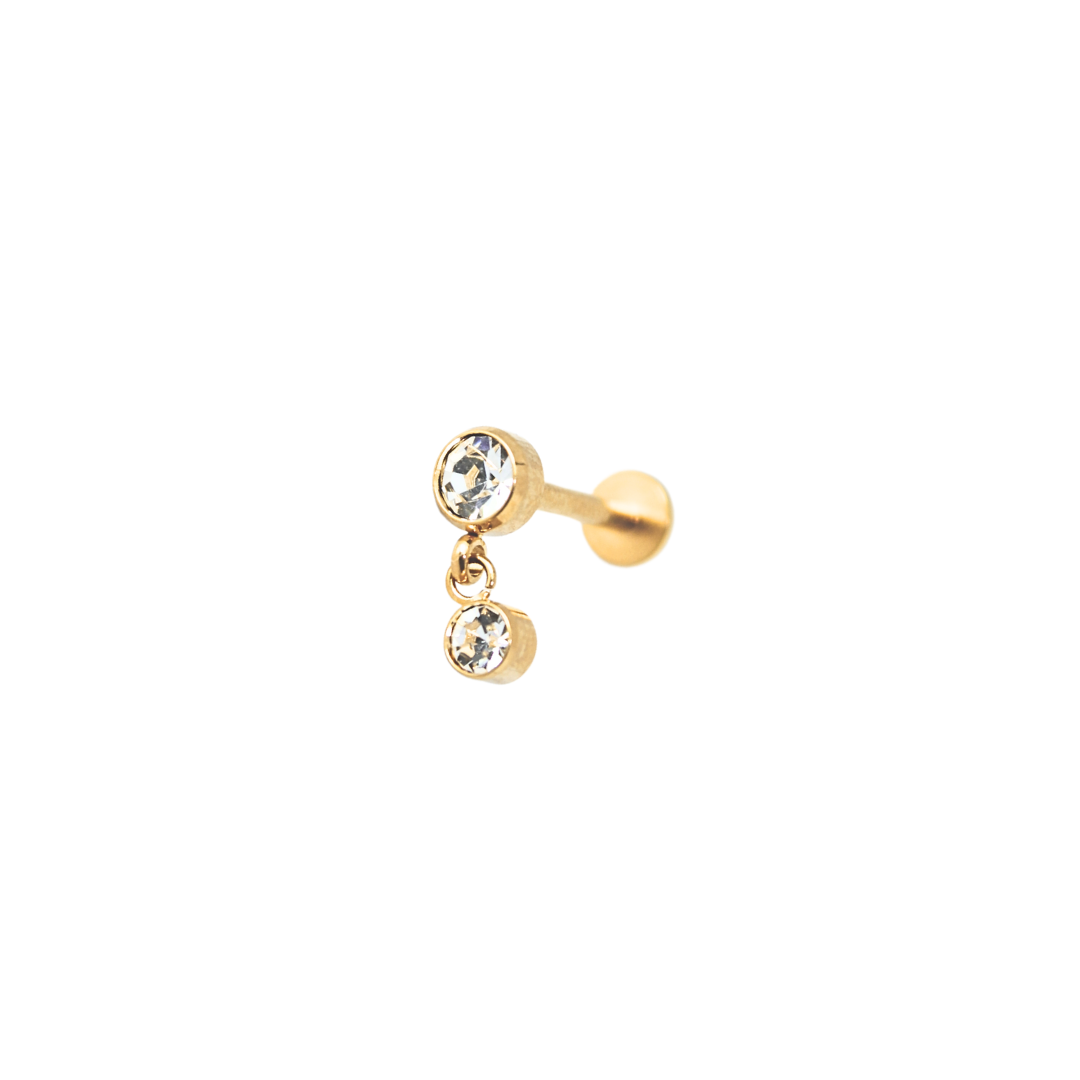Piercing Titanio Dorado Bisel Colgante