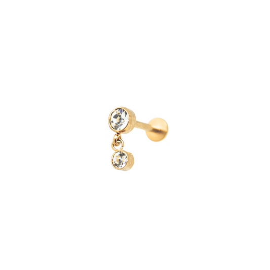 Piercing Titanio Dorado Bisel Colgante