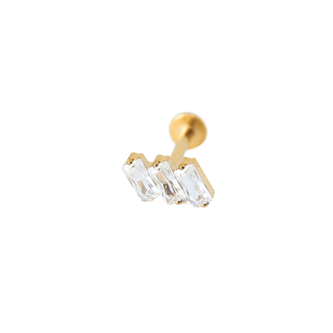 Piercing Titanio Dorado Crystal