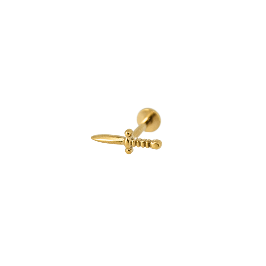 Piercing Titanio Dorado Espada