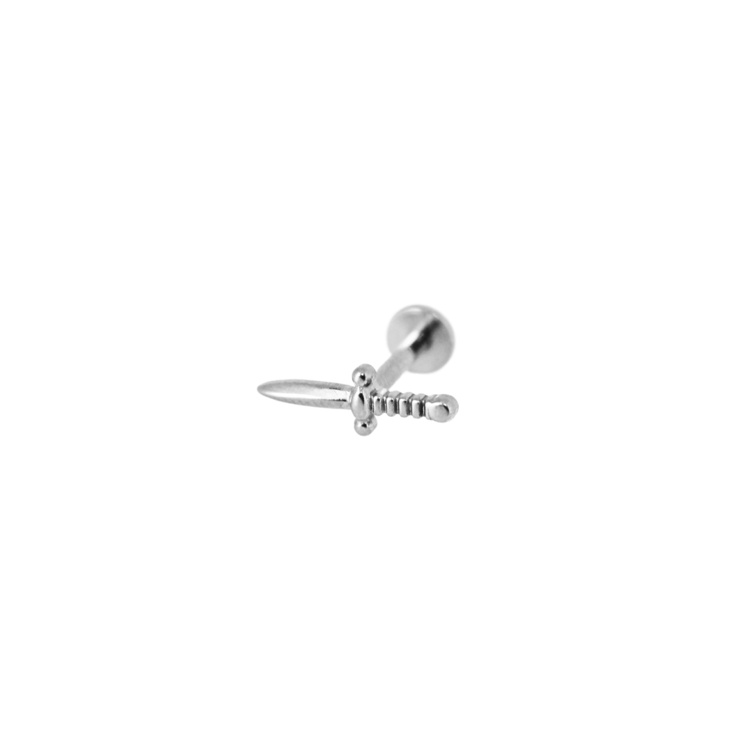 Piercing Titanio Plateado Espada