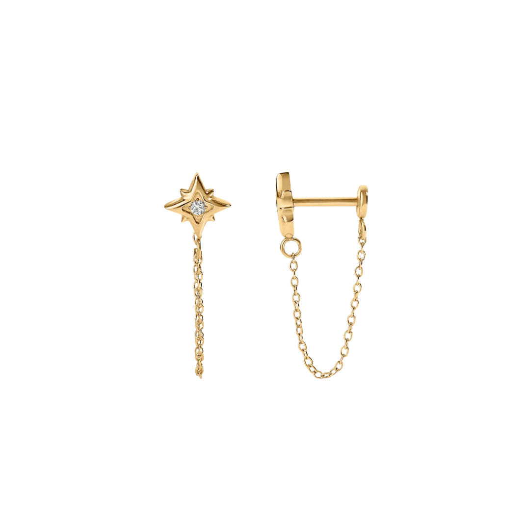 Piercing titanio celestial con cadena