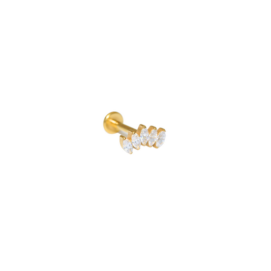 Piercing Titanio Dorado Cinco Pétalos
