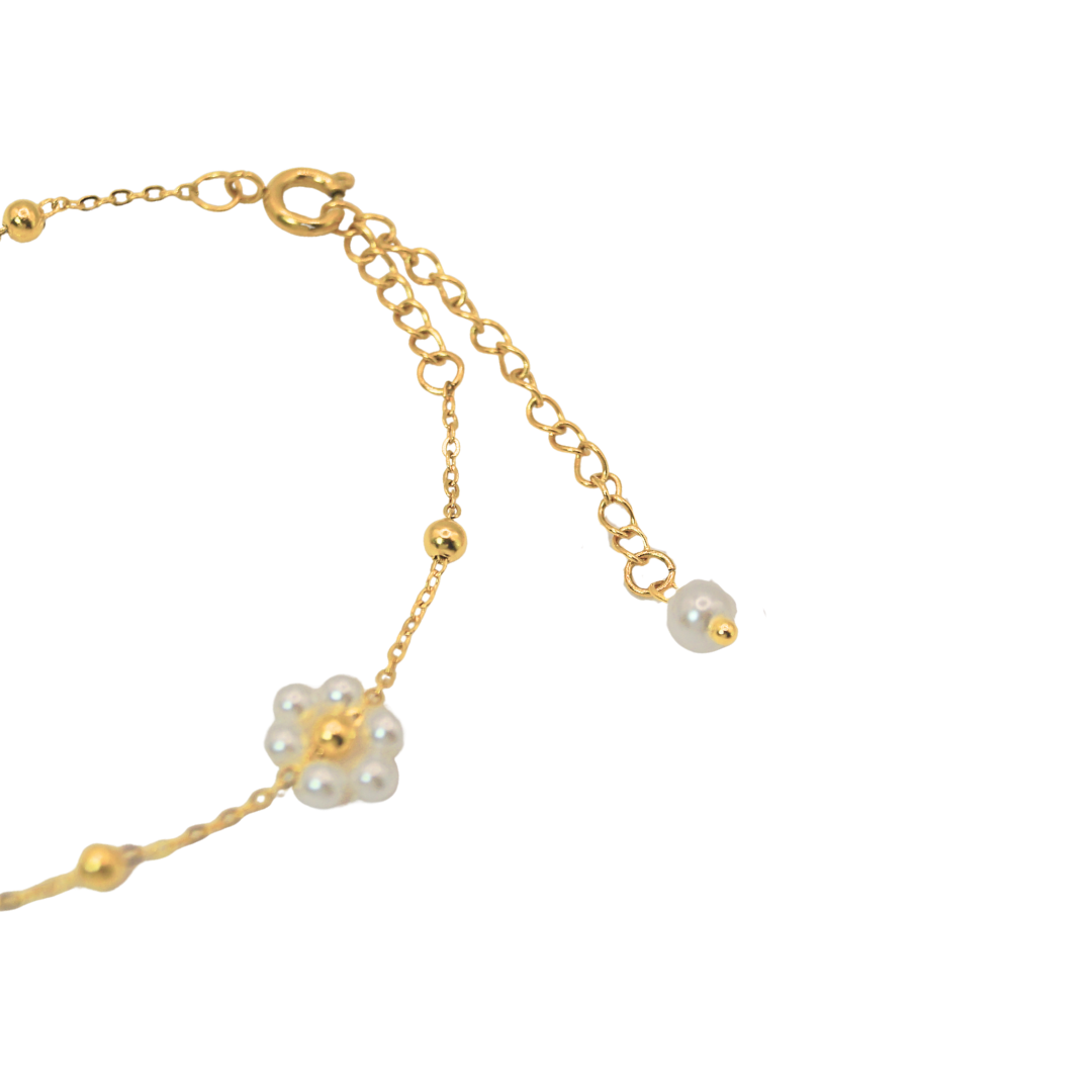 Pulsera flores perlitas
