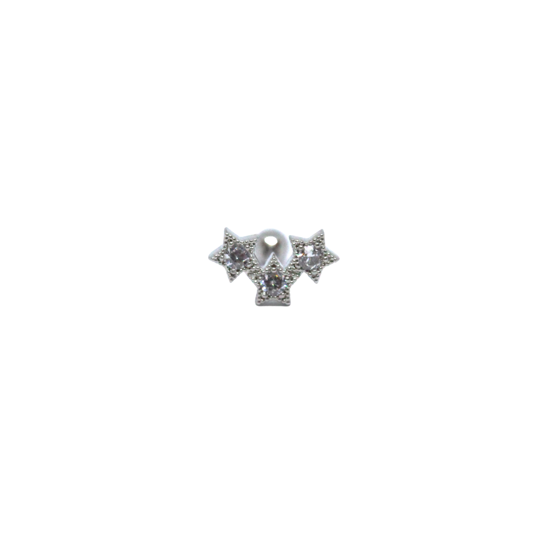 Piercing Tres Estrellas Acero Quirúrgico Plateado