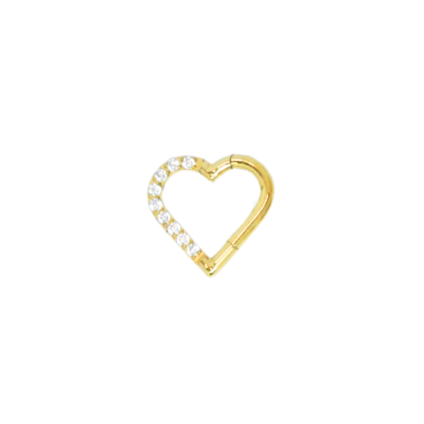 Piercing Titanio Dorado Clicker Corazón 8mm