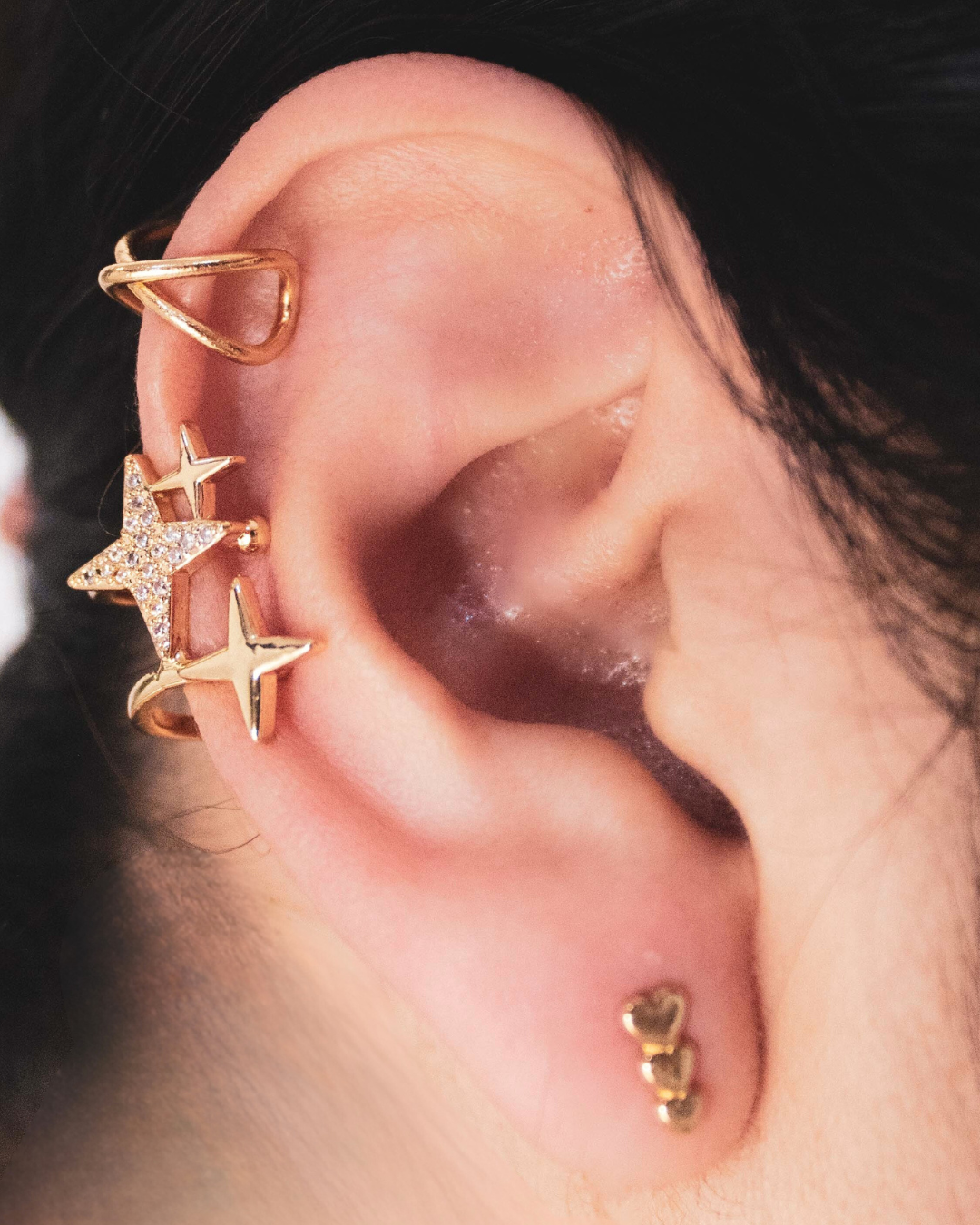 Ear Cuff Tres Estrellas