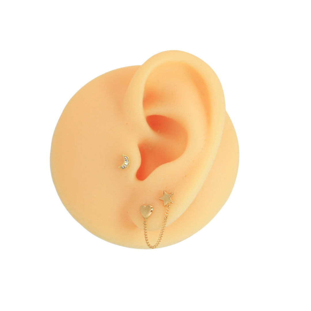 Estrella y Corazón Con Cadena 10K