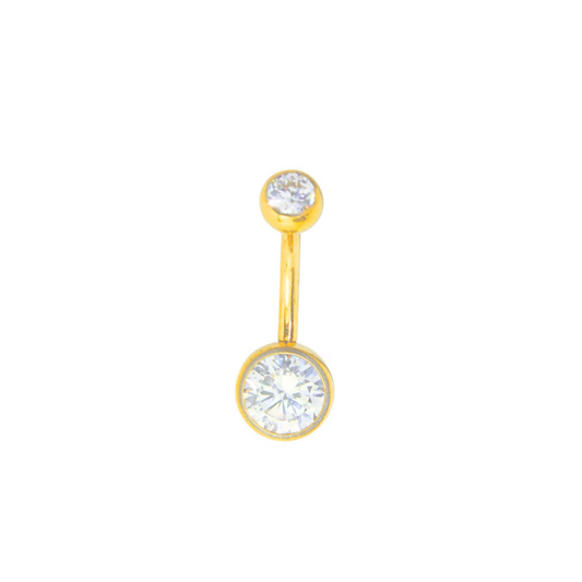 Piercing Titanio Dorado Ombligo Dos Biseles