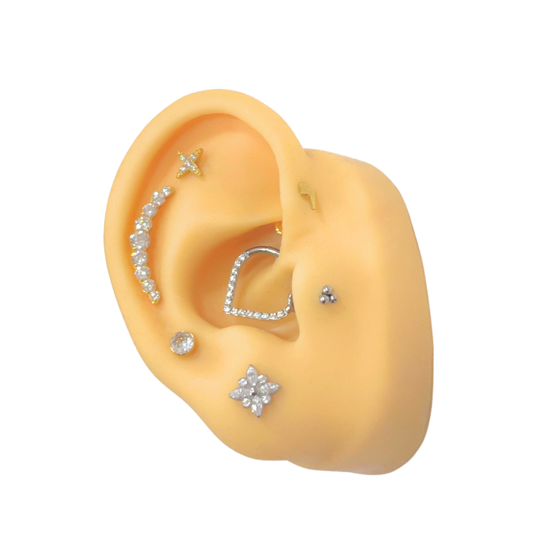 Piercing Titanio Dorado Circonia