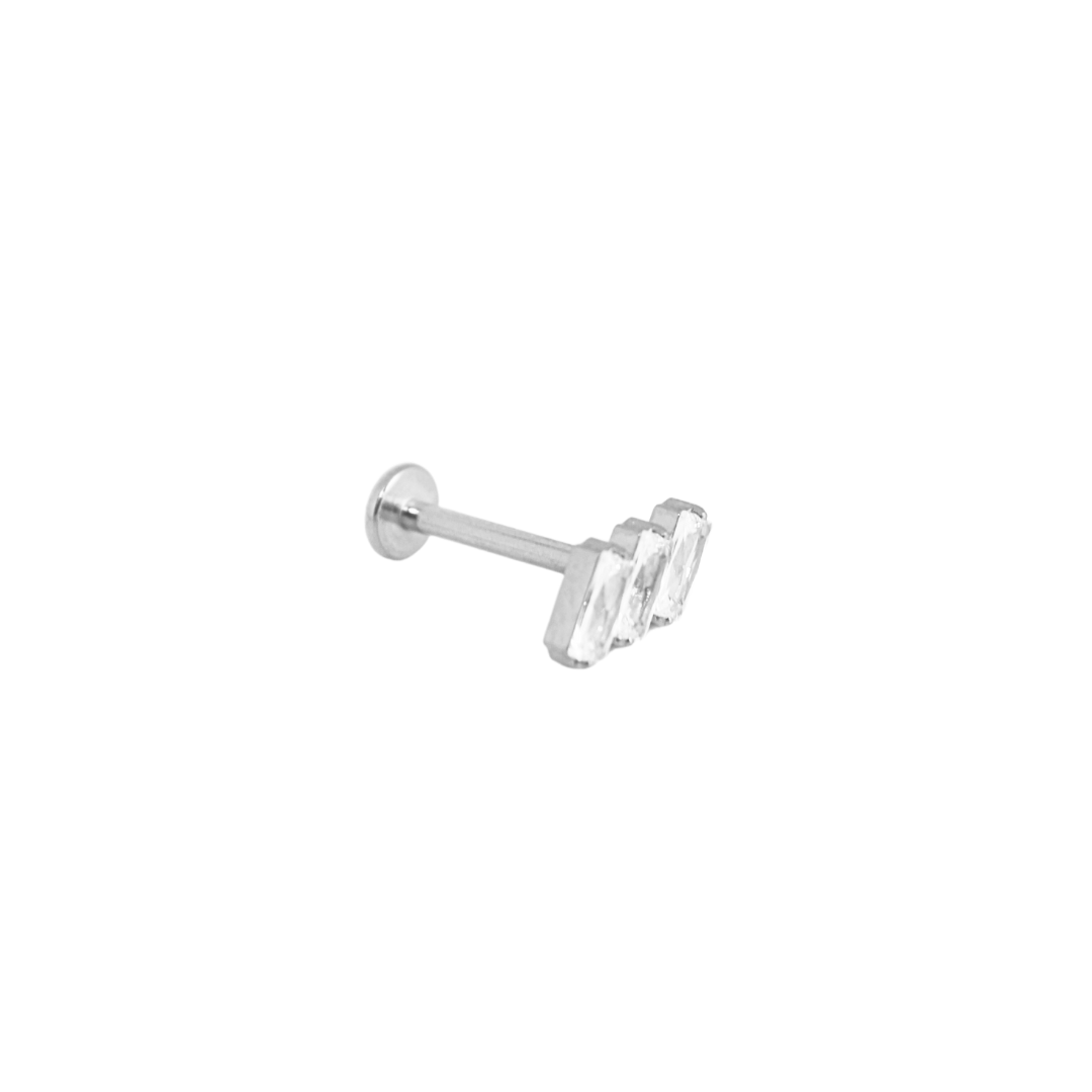 Piercing Titanio Plateado Crystal