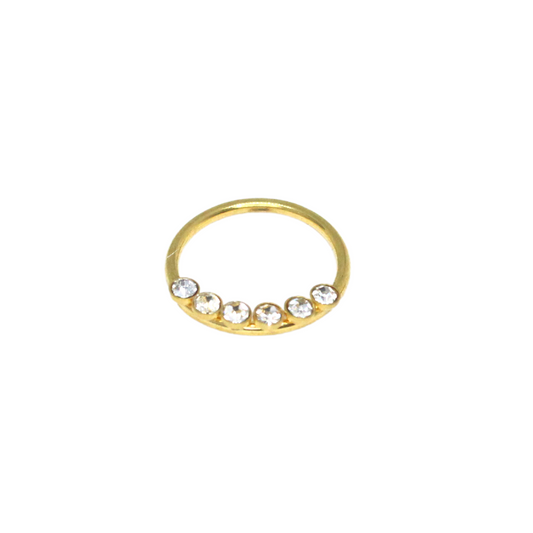 Arracada Daith Circonias Acero Dorado 10mm