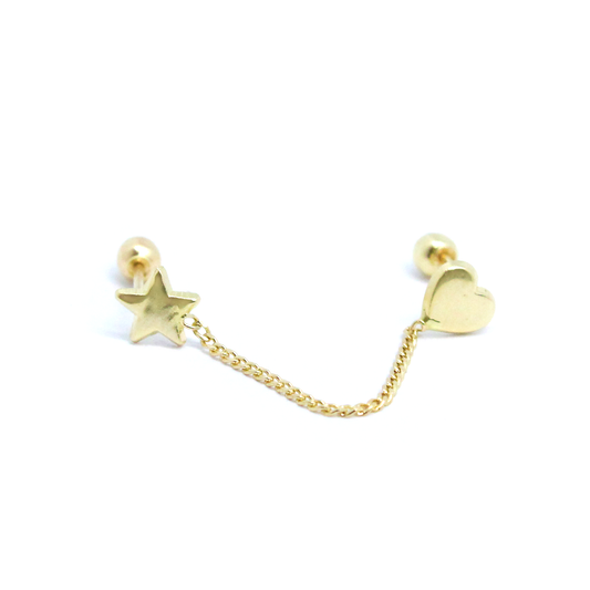 Estrella y Corazón Con Cadena 10K