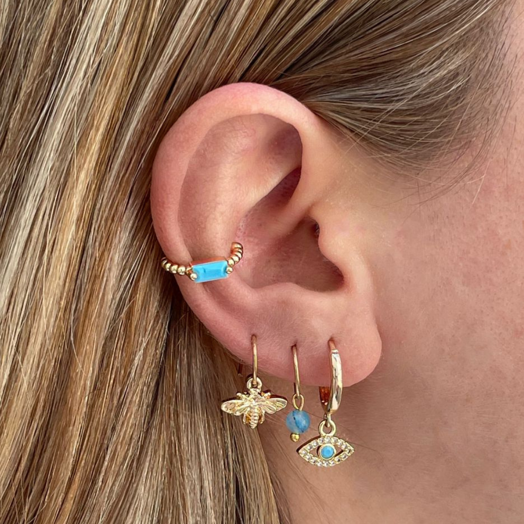 Ear cuff turquesa