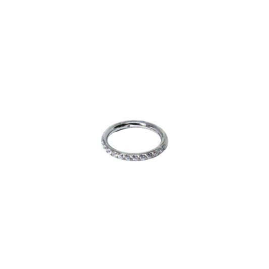 Piercing Titanio Plateado Arracada Circonias 8mm