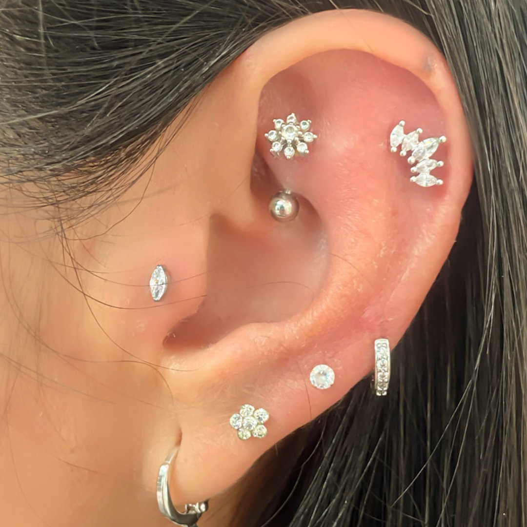 Piercing Titanio Plateado Marquis
