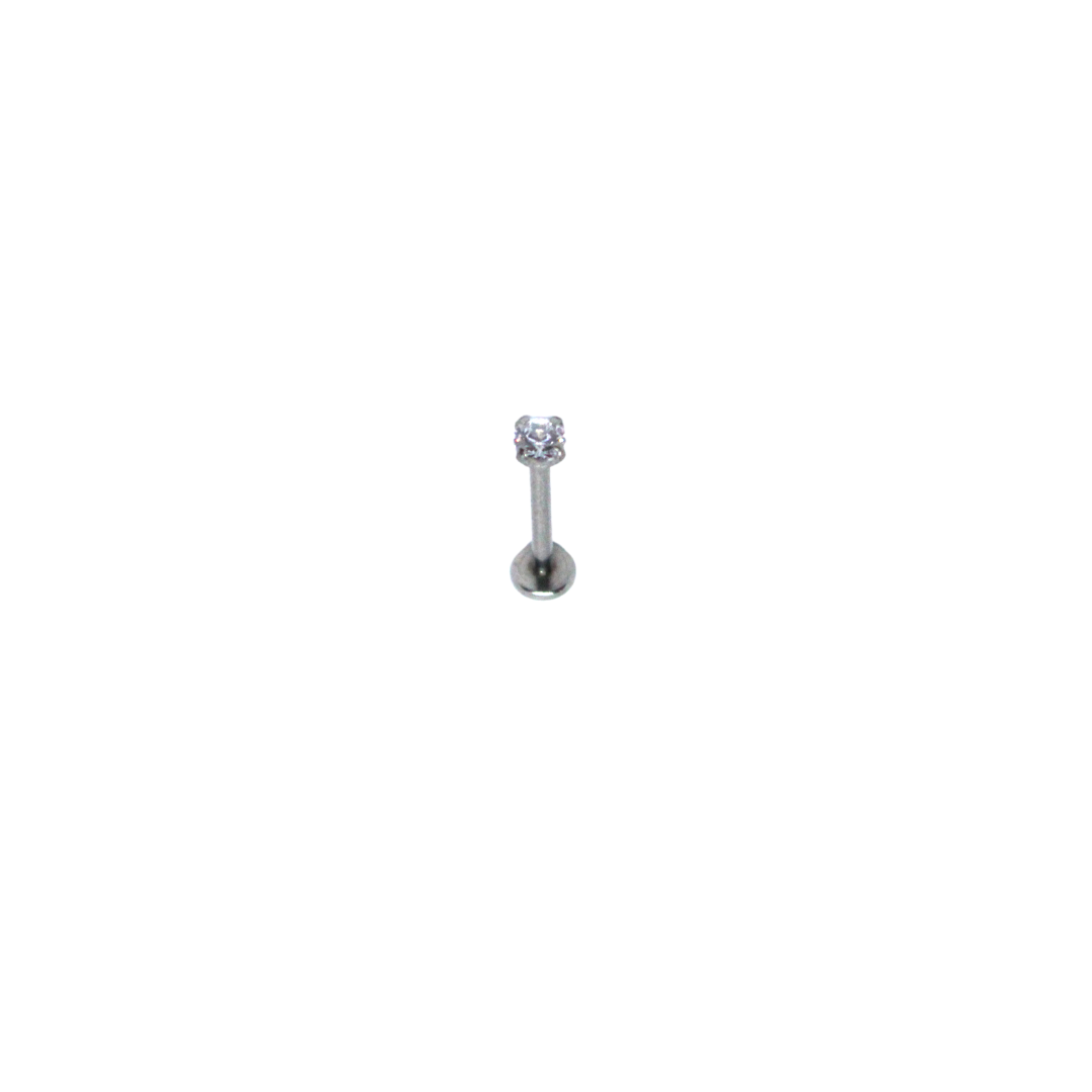 Plano Plateado Largo Circonia Circulo Grande