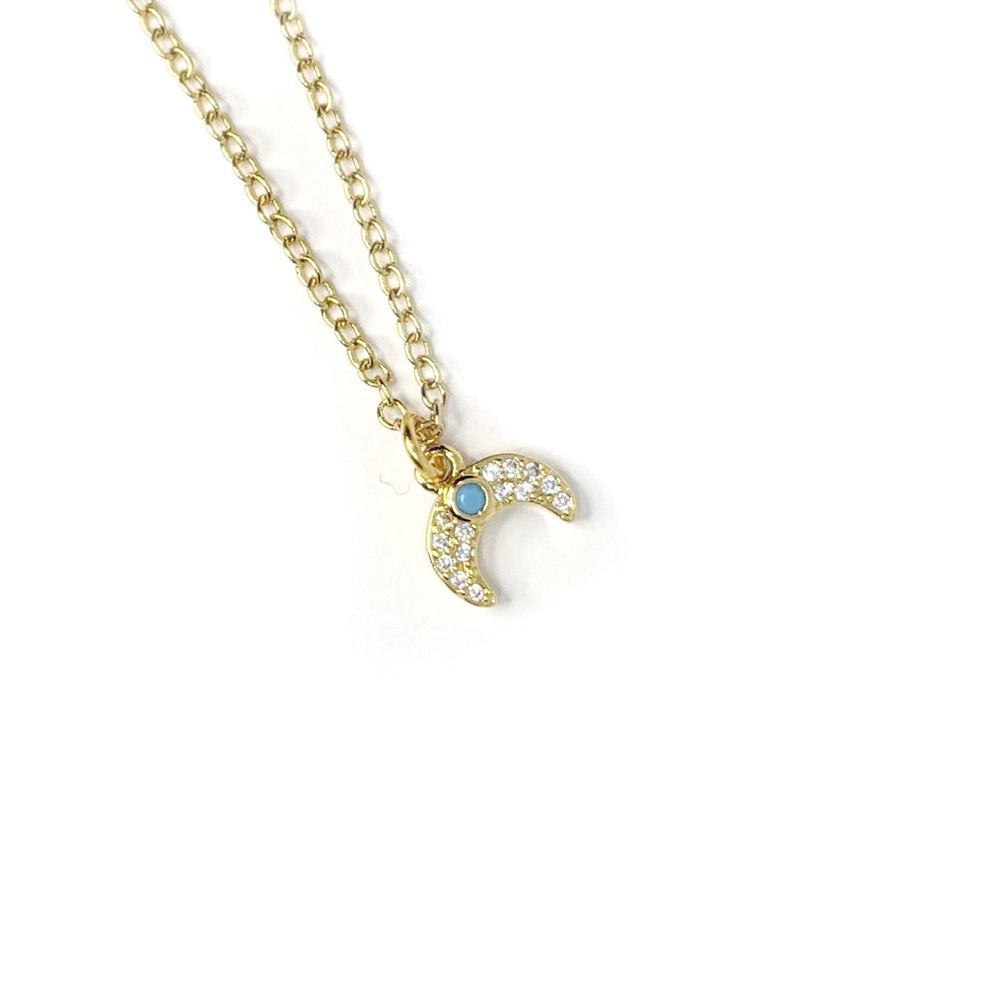 Collar Cuernito Turquesa