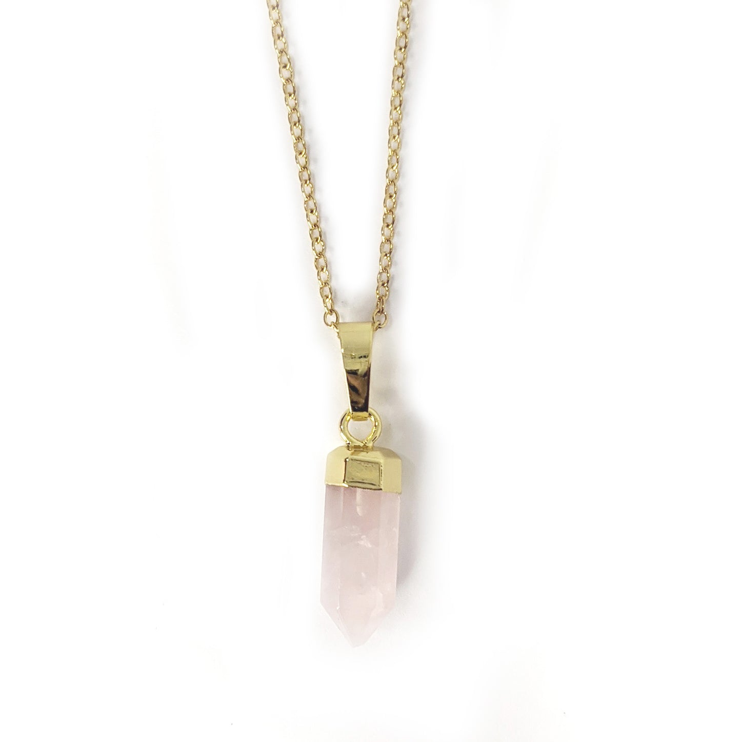 Collar Estaca Cuarzo Rosa