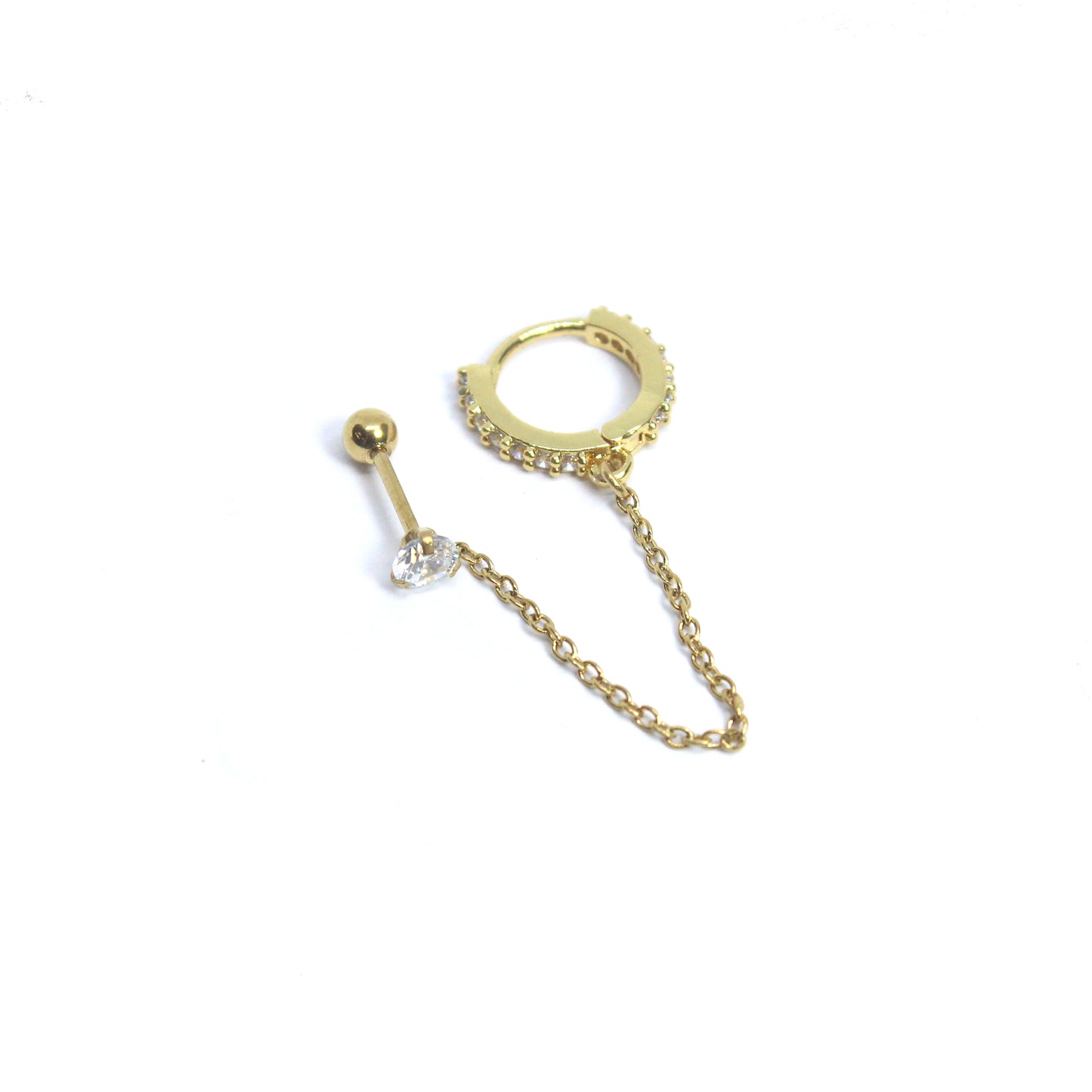 Hoop Circonia Con Cadena