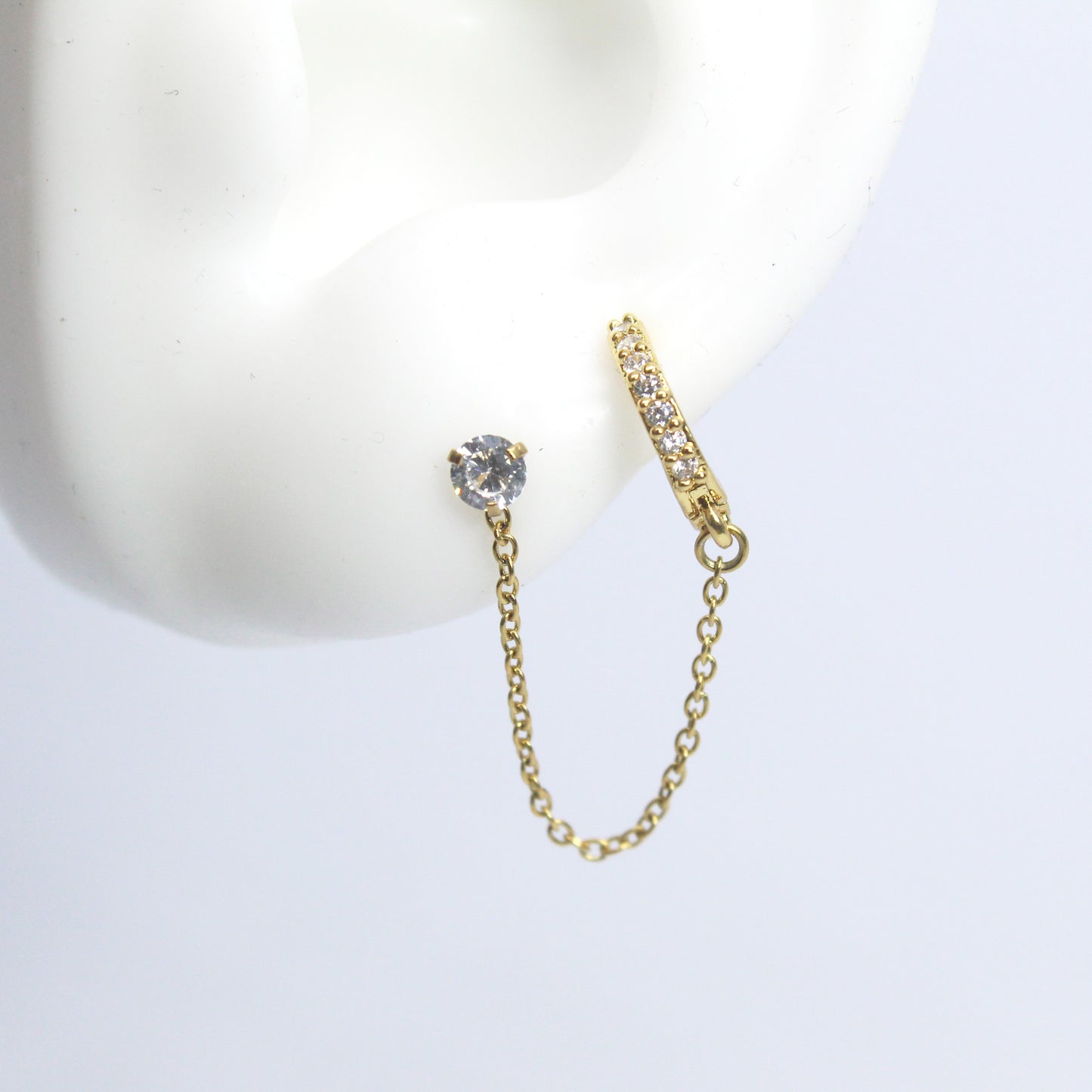 Hoop Circonia Con Cadena