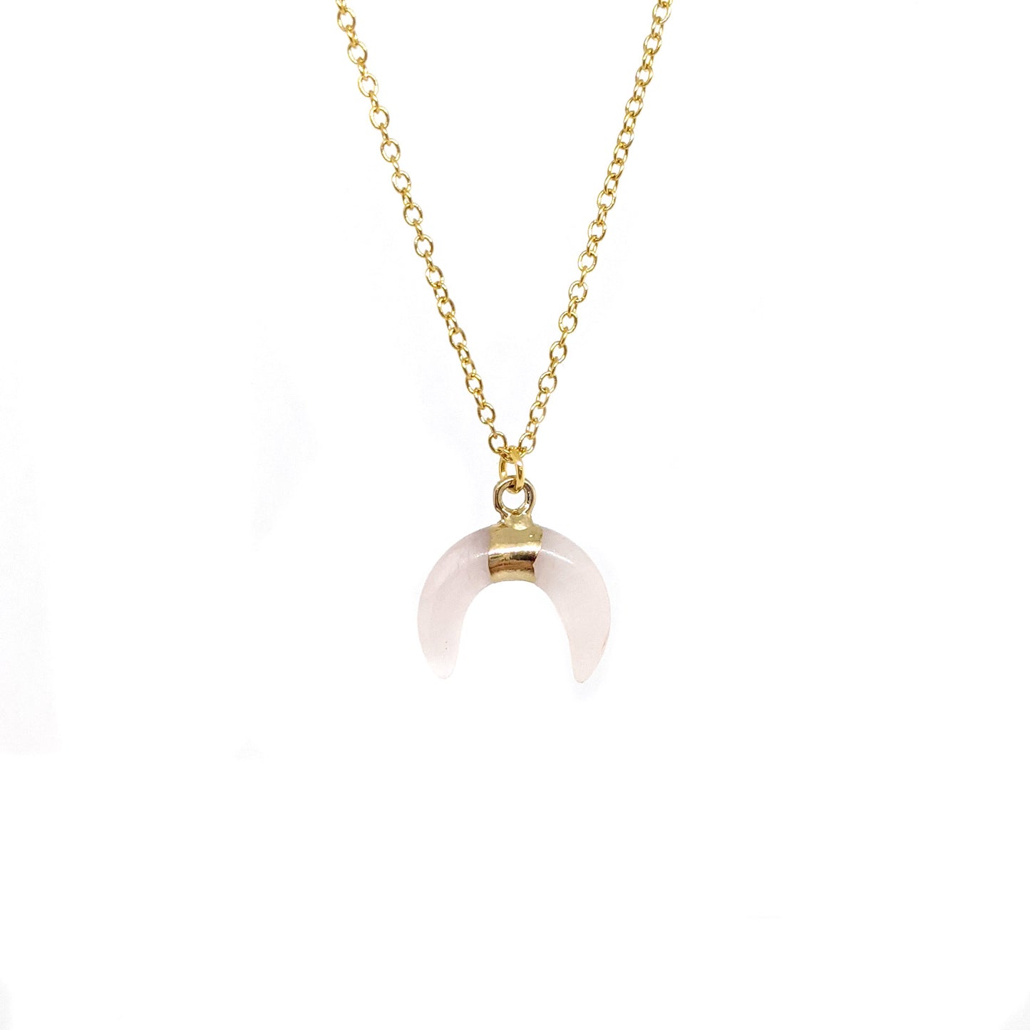 Collar Luna Cuarzo Rosa Chica